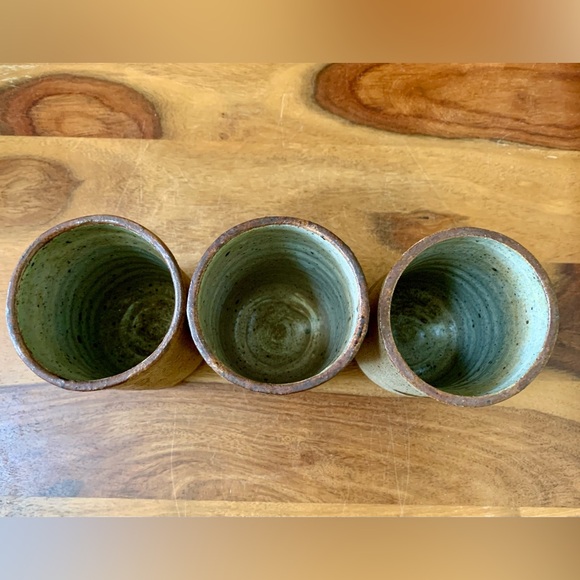 Mexican Collectible Tonala Signed Floral Pottery Cups Tumblers - Picture 3 of 4